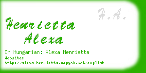 henrietta alexa business card